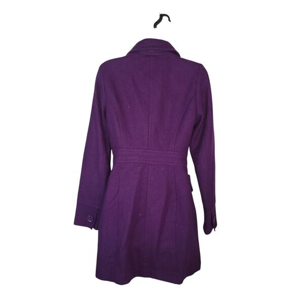 Tulle Anthropologie Purple Wool Blend Peacoat Jacket Size Medium - Picture 2 of 9